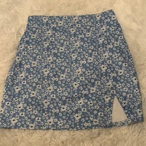 Blue floral skirt